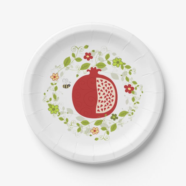 Shanah Tovah Rosh Hashanah jüdisches neues Jahr Pappteller (Vorderseite)