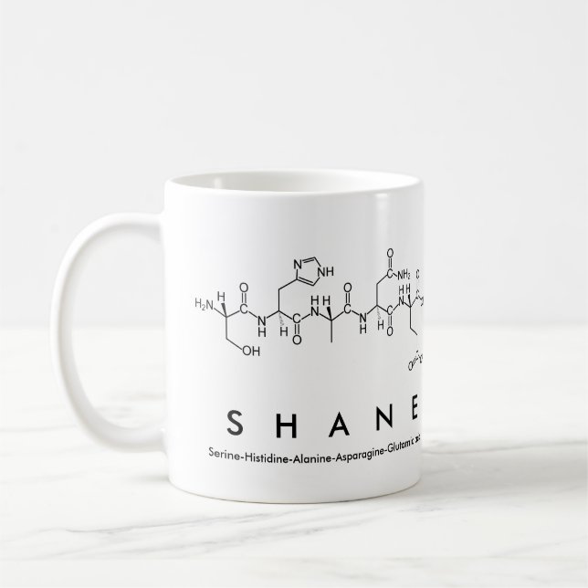 Shane Peptid-Namen-Tasse Kaffeetasse (Links)
