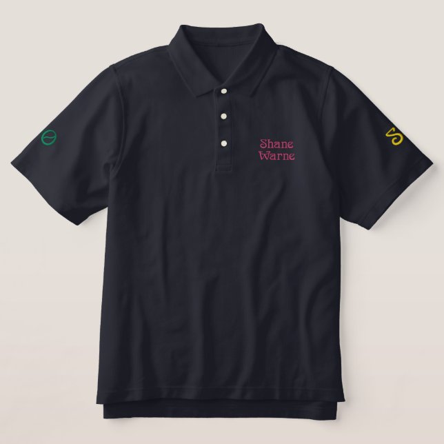 Shane Warne besticktes Shirt (Design Vorderseite)