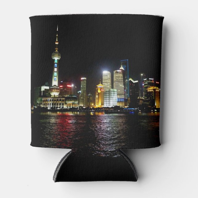 Shanghai bei Nacht Can Cooler Dosenkühler (Vorderseite)