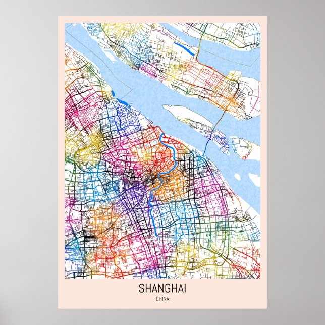 Shanghai China City Map Poster (Vorne)