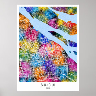 Shanghai China City Map Poster