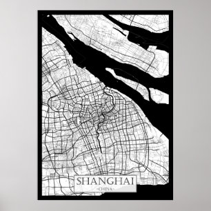 Shanghai China Karte Poster