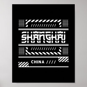 Shanghai China Moderne geometrische Typografie-Des Poster
