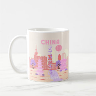 Shanghai China Pastell Reise Kunst Kaffeetasse
