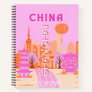 Shanghai China Pink Reise Kunst Notizbuch