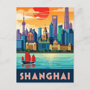 Shanghai China Reise Postkarte