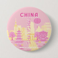 Shanghai China Reise Rosa Poster