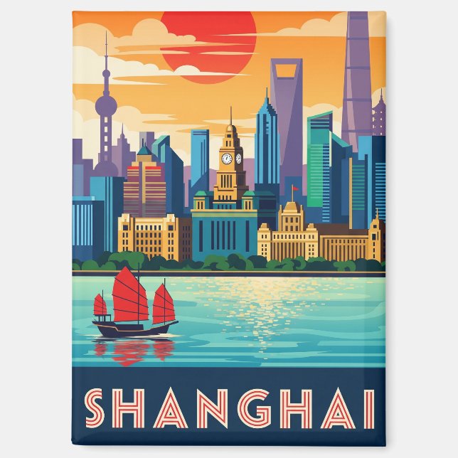 Shanghai China Travel Magnet (Vorderseite)