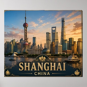 🏙️ Shanghai China Urlaubserinnerung Für Reisende Poster