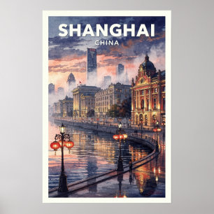Shanghai China Vintage Reise Poster