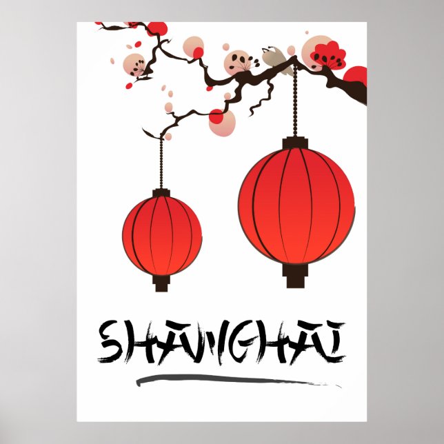 Shanghai China Vintage Reiseplakat Poster (Vorne)