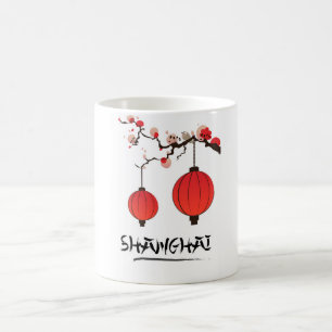 Shanghai China Vintage-Reiseposter Kaffeetasse
