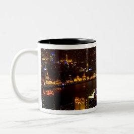 Shanghai China wunderbare Skyline mit modernen Zweifarbige Tasse