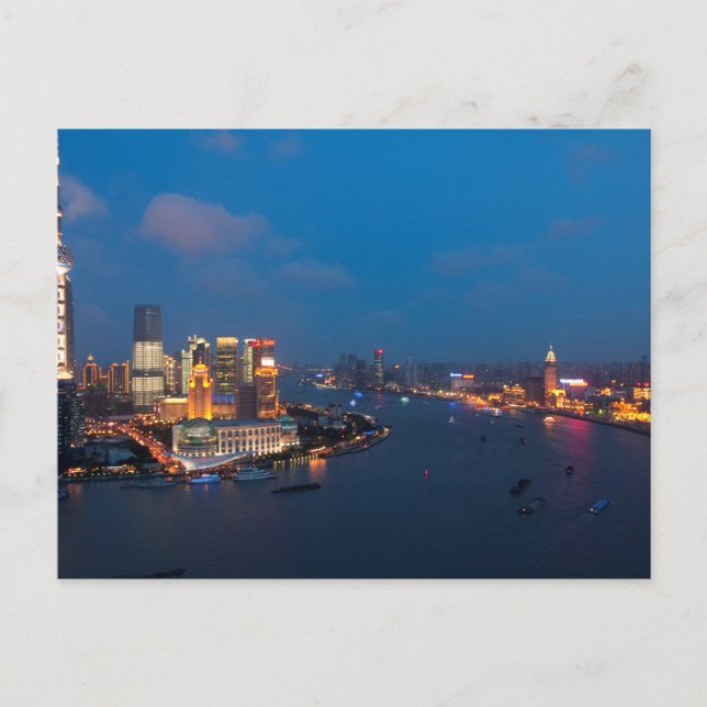 Shanghai durch Nachtpostcard Postkarte (Vorderseite)