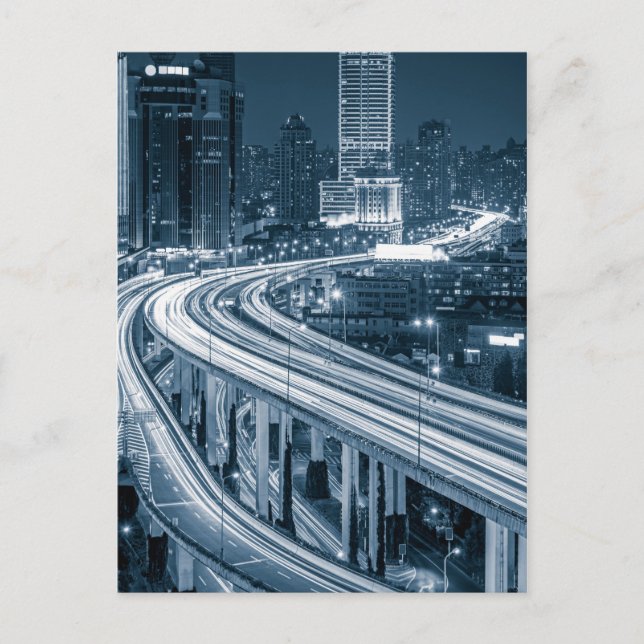 Shanghai Overpass 1 Postkarte (Vorderseite)