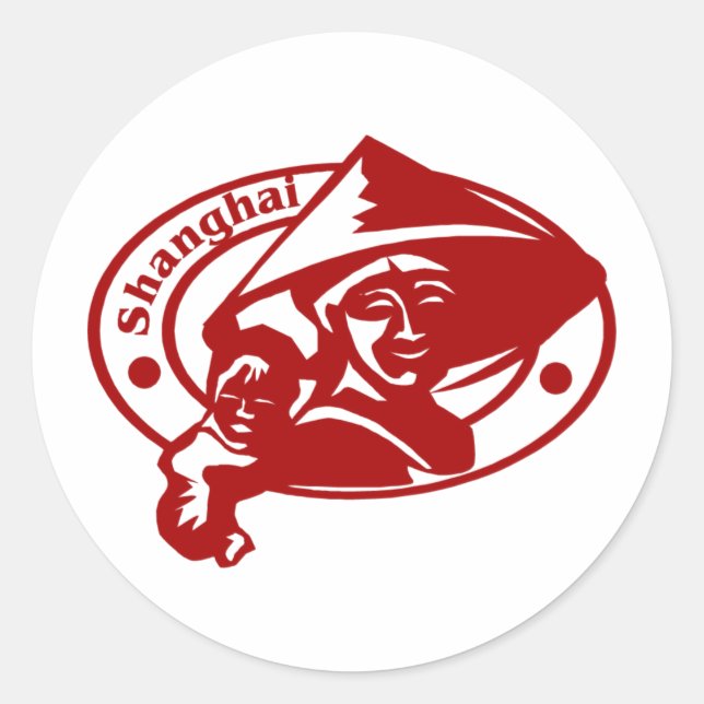 Shanghai Runder Aufkleber (Vorderseite)