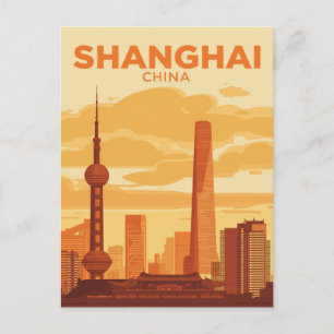 Shanghai-Skyline-Reise Postkarte