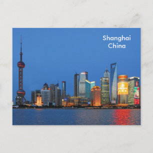 Shanghai Vintage Reise Tourismus Werbung Postkarte