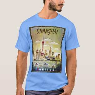 Shanghai Vintage Reiseplakat T-Shirt