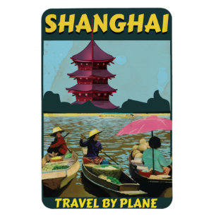 Shanghai Vintage-Reiseposter Magnet