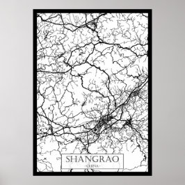 Shangrao China Stadtplan Poster