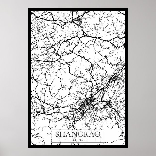 Shangrao China Stadtplan Poster (Vorne)