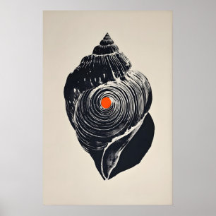 Shankha-Kunstposter, minimalistischer Conch-Schnec Poster