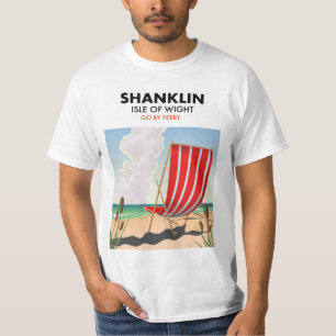 Shanklin Beach Insel mit einem leichten Reiseplaka T-Shirt
