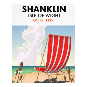 Shanklin Beach Isle of Wight Reiseplakat. Fotodruck