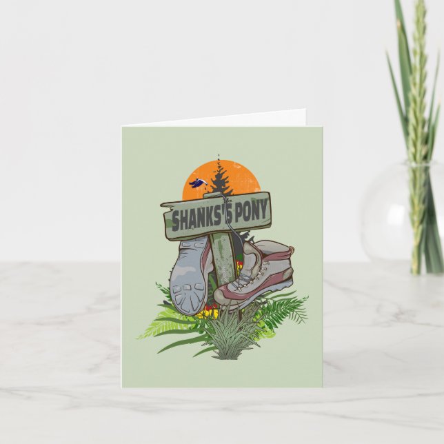 Shanks pony alte Wanderstiefel Karte (Vorderseite)