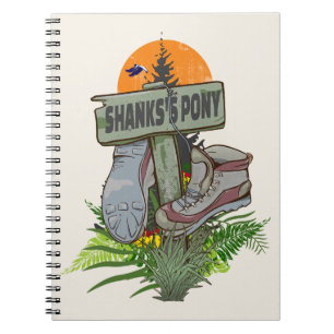 Shanks pony alte Wanderstiefel Notizblock