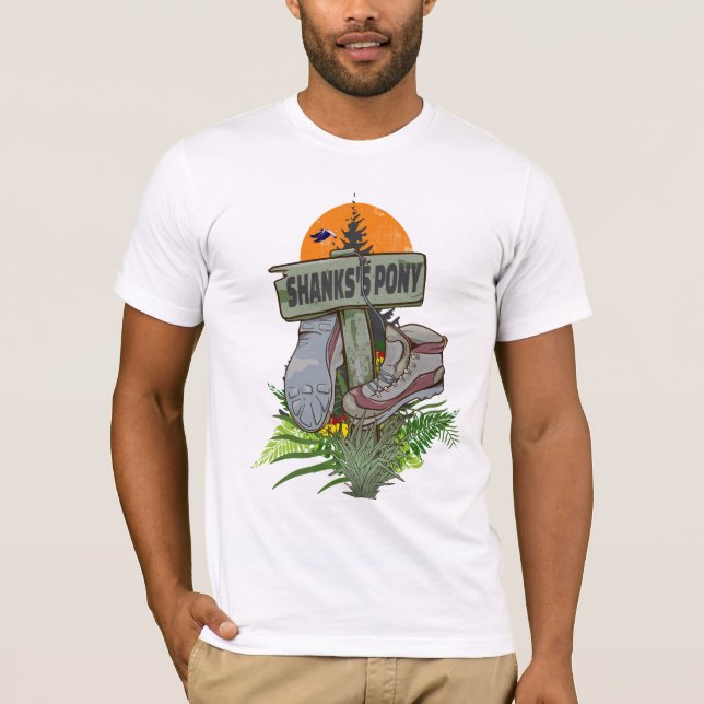 Shanks pony alte Wanderstiefel T-Shirt (Vorderseite)