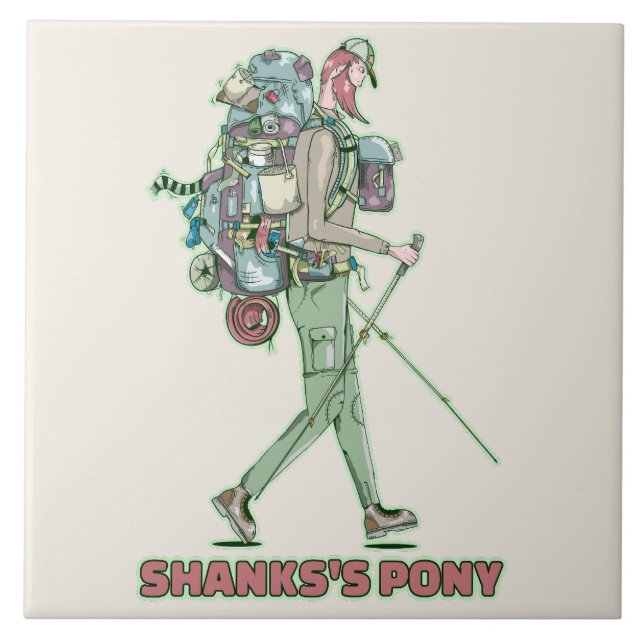 Shanks's pony lustiger Wanderweg Fliese (Vorderseite)