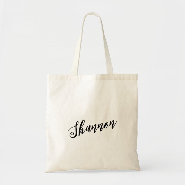 Shannon Customizable Script Design Tote Bag Tragetasche (Vorne)