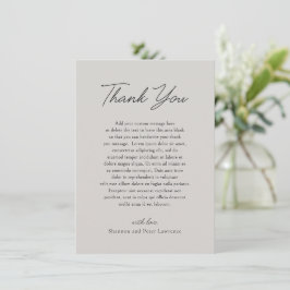 Shannon Gray Elegant Wedding Dankeskarte