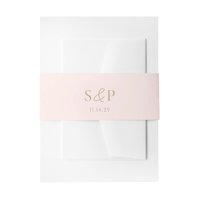 Shannon Pink and Gold Elegante Wedding Einladungsbanderole (Vorderseite Beispiel)