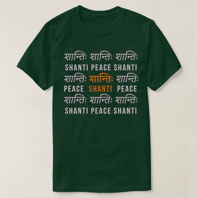 Shanti Hindi Sanskrit T-Shirt (Design vorne)