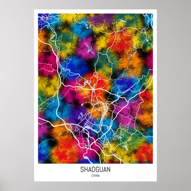 Shaoguan China City Map Poster (Vorne)