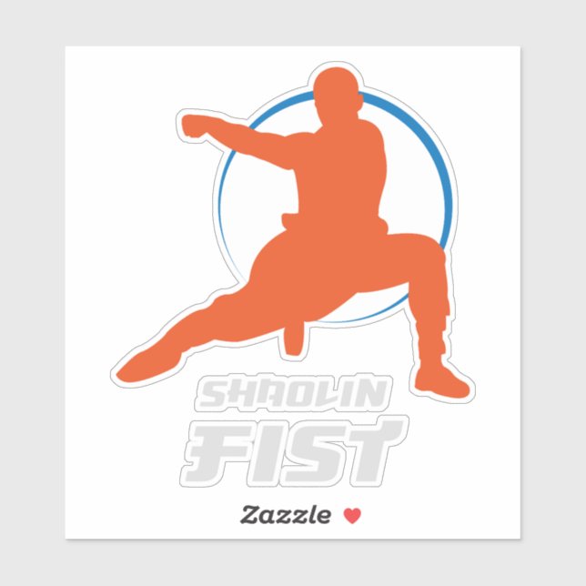 Shaolin-Faust Kung Fu Krieger Aufkleber (Blatt)