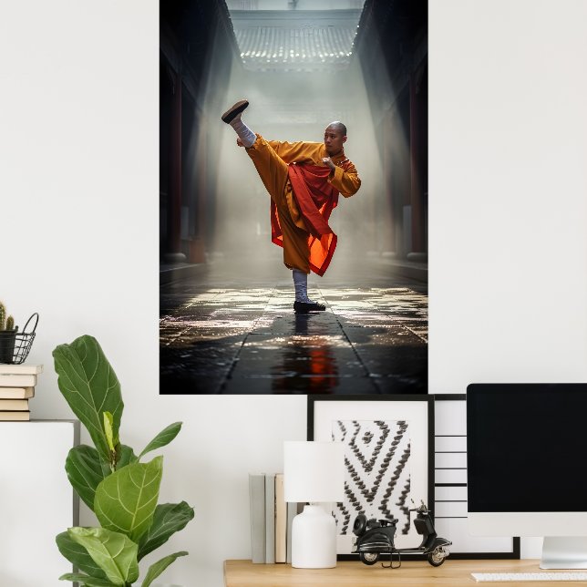 Shaolin-Kung-Fu-Krieger Poster (Heimbüro)