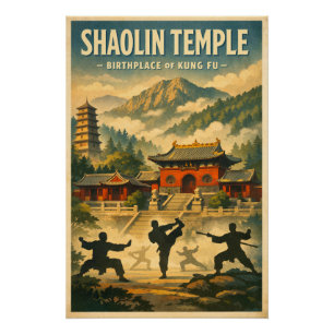 Shaolin Tempel, China, in klassischem Retro-Stil Poster