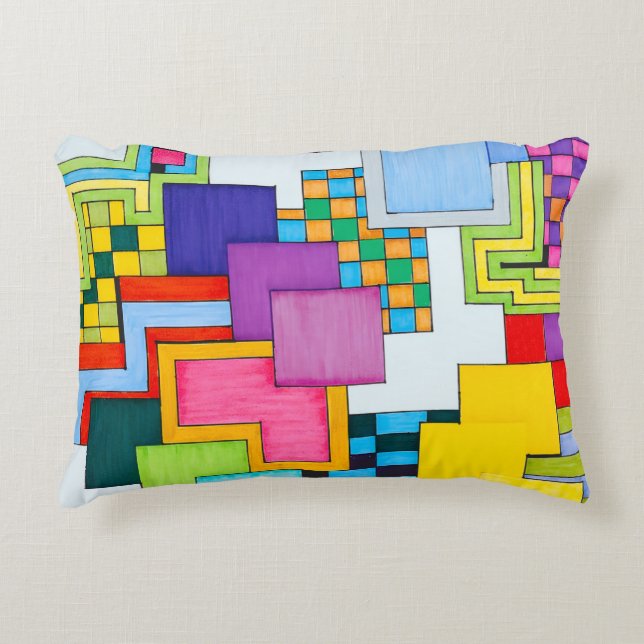 Shapes and Overlapping Colors Dekokissen (Vorderseite)