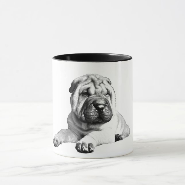 Shar Pei Black and White Tasse (Zentrum)
