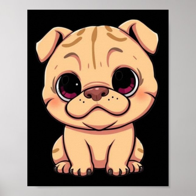 Shar-pei Chibi-Aufkleber Poster (Vorne)