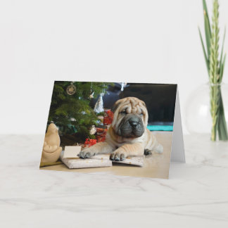 Shar Pei Christmas Karte