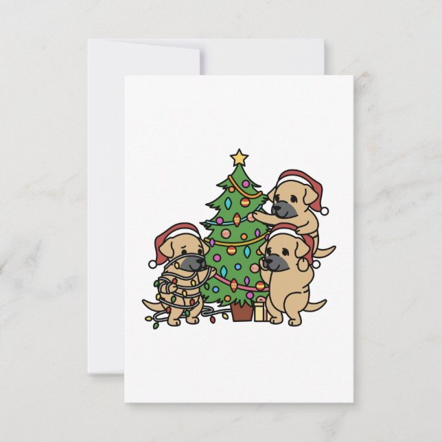 Shar Pei Christmas Tree Dankeskarte (Vorderseite)