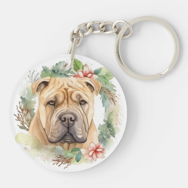 Shar Pei Christmas Wreath Festive Pup (Dos)