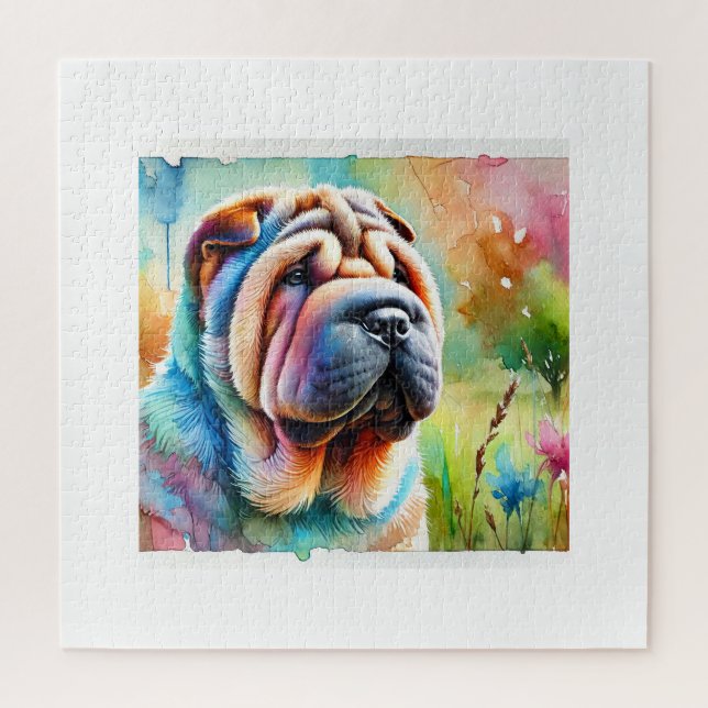 Shar Pei Dog 020824AREF103 - Watercolor (Vertikal)