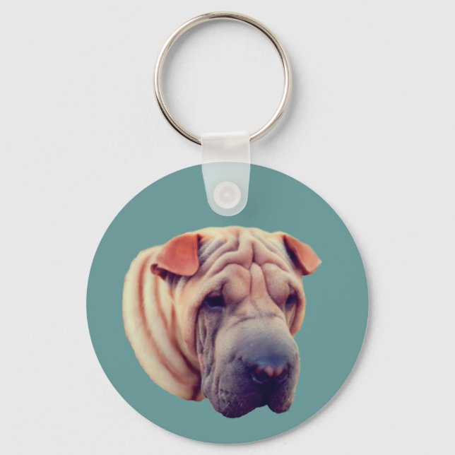 Shar Pei Dog Face Animal  Schlüsselanhänger (Vorderseite)